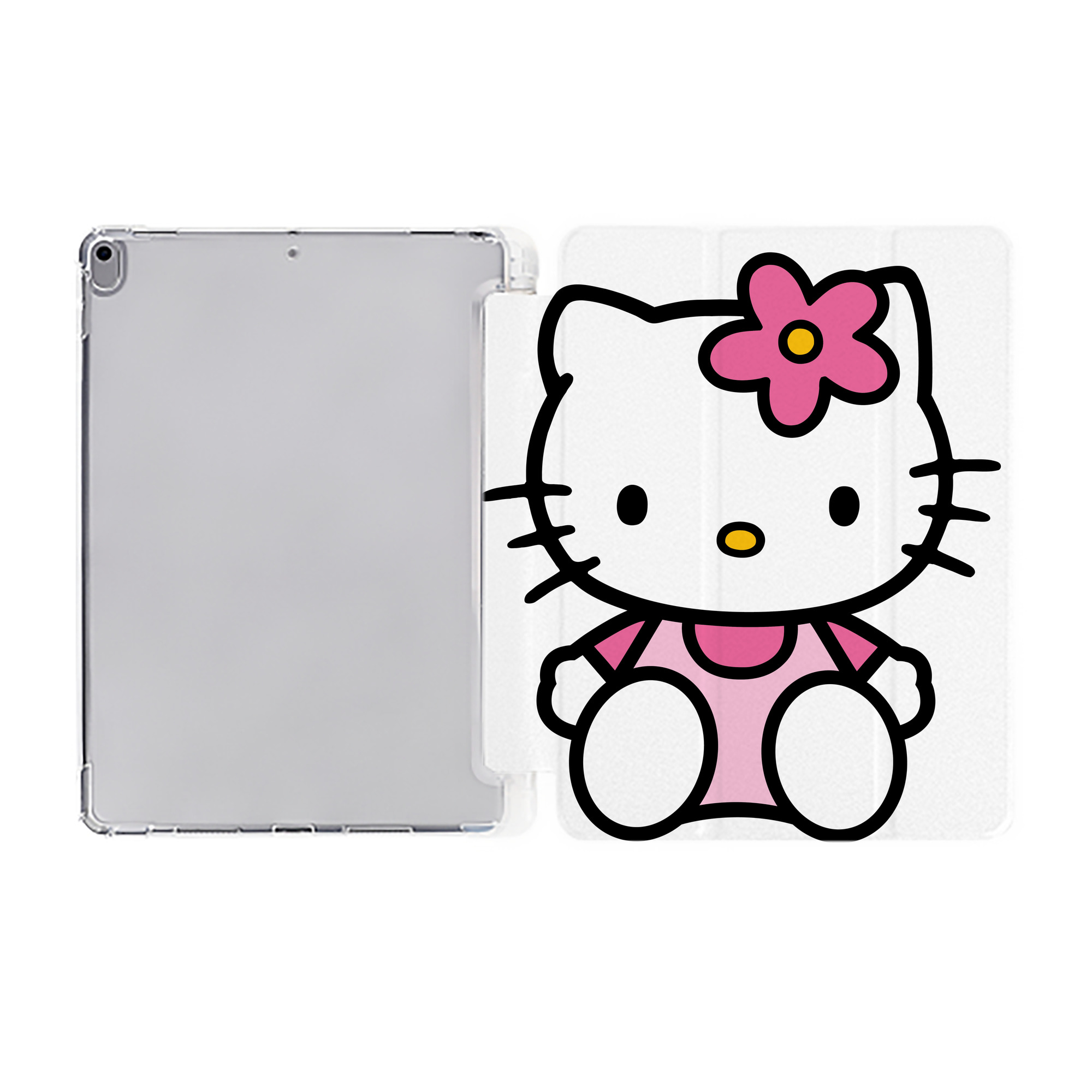 （画像用） Hello Kitty ハローキティ IPad ケース ペン収納付き 三つ折りスタンド PUレザー×シリコン 対応機種9.5/10.5/10.9インチ